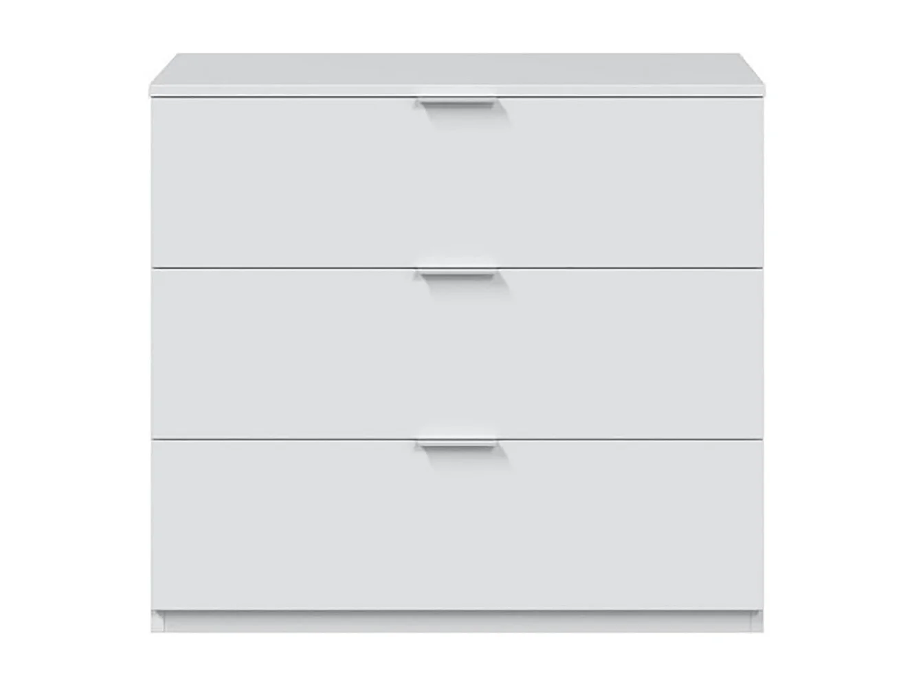 Comoda Cajonera de Tres Cajones para Dormitorio o Habitación con Acabado en Color Blanco Artik - Dim: 77 cm (Ancho) x 80 cm (Alto) x 38 cm (Fondo)