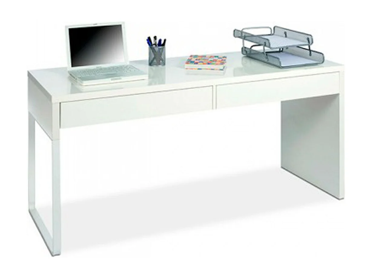 Mesa Despacho Reversible con 2 Cajones con Acabado en Blanco Artik - Dim: 138 x 50 x 75 cm