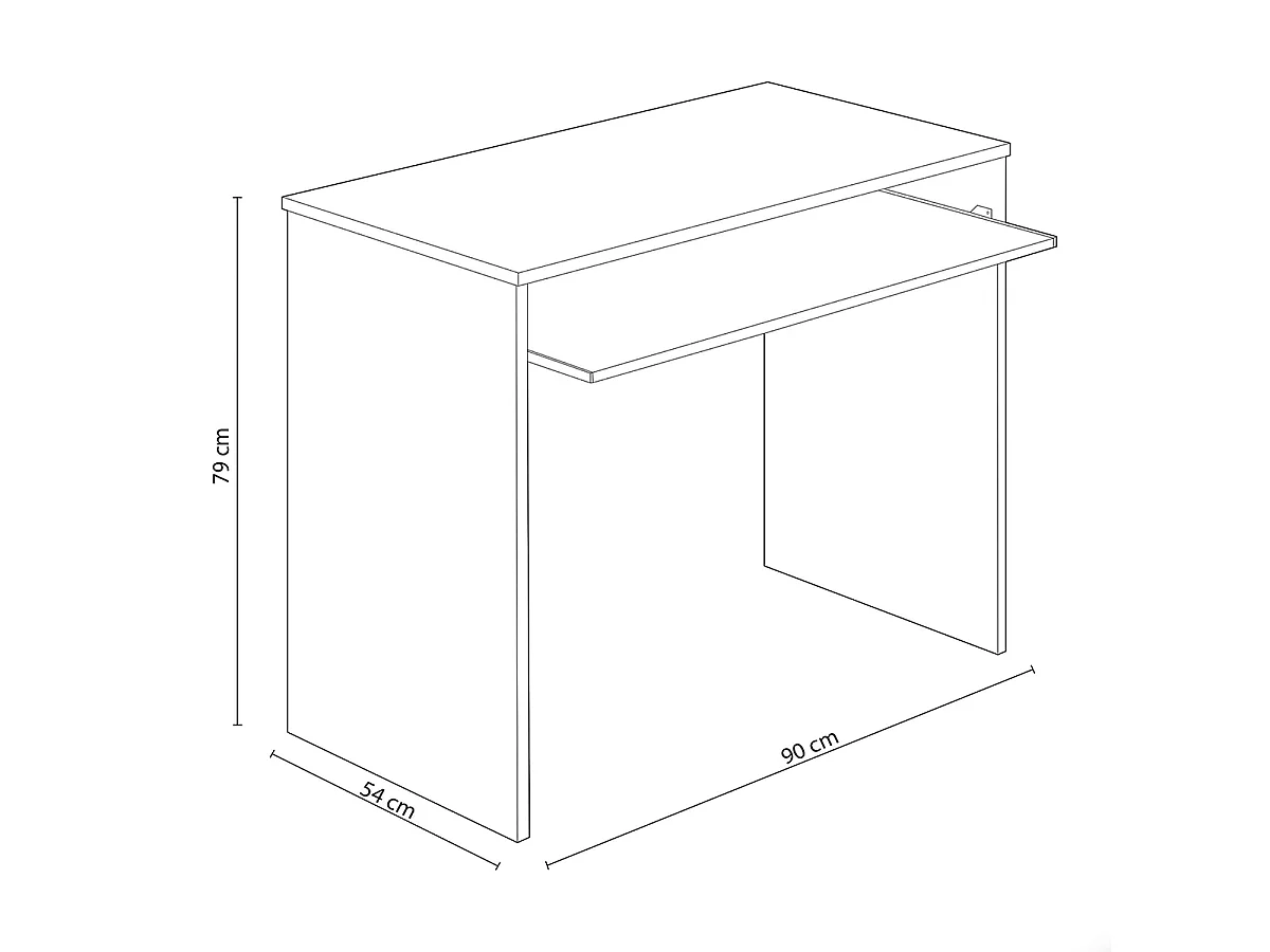 Escritorio Color Blanco ártico - 79 x 90 x 54 cm