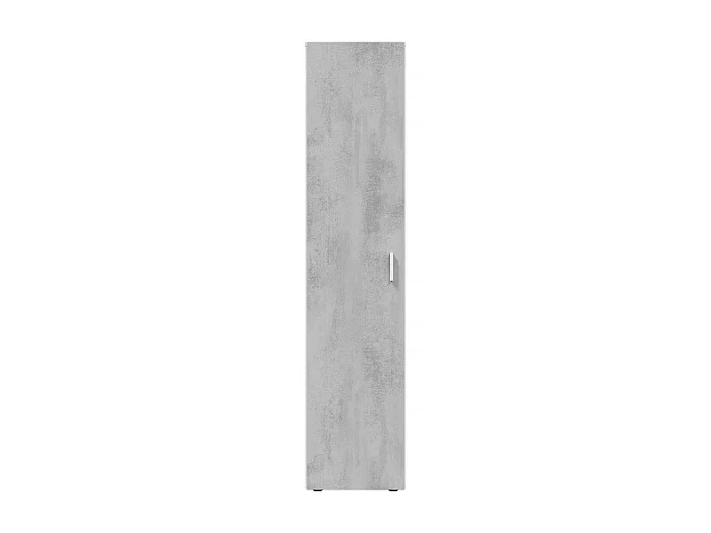 Armario Mueble de Almacenamiento en aglomerado de melamina Color Blanco Mate y Gris Cemento - Altura 182 x Longitud 41 cm x Profundidad 37 cm