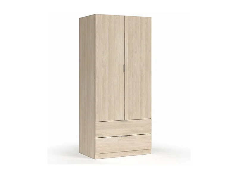 Armario con 2 Cajones imitación Roble - 180 x 81 x 52 cm