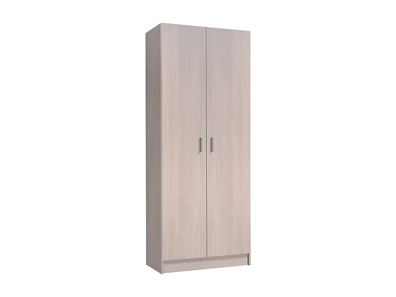 Armario Escobero Multiusos con 2 Puertas en Madera con Acabado en Color Roble - Dim: 73 cm (Ancho) x 180 cm (Alto) x 37 cm (Fondo)