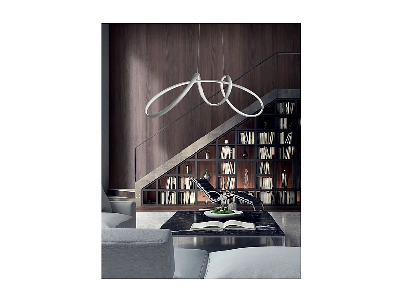 Lustre suspension Led Lumen par Ondaluce 60w 6000lm 110cm Dimmable 4000k