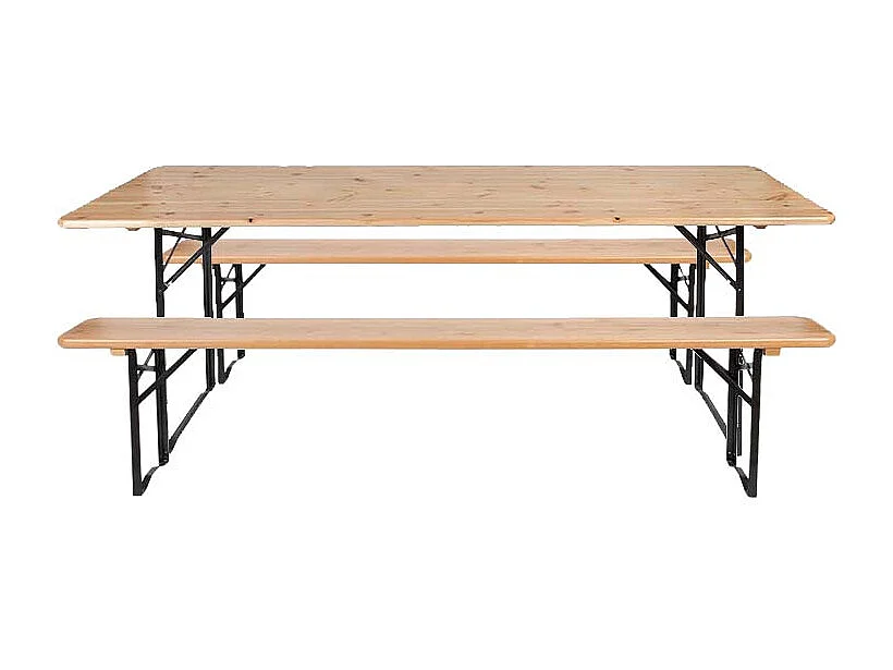 Ensemble table et banc de jardin Brasseur Lot de 10