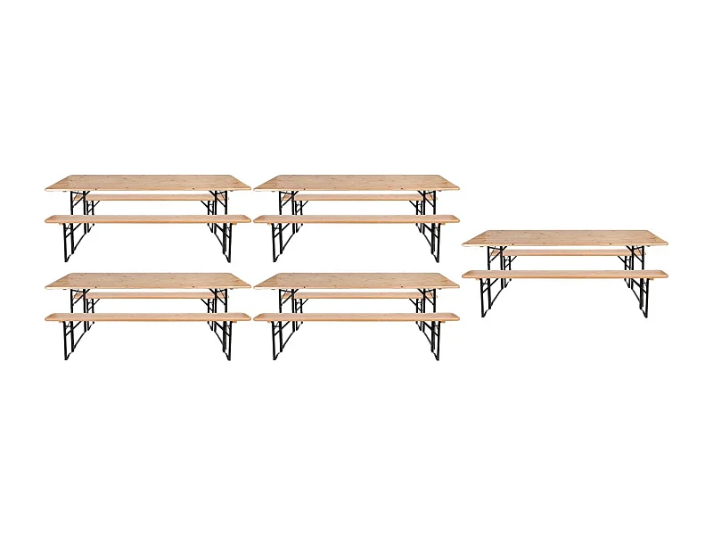 Ensemble table et banc de jardin Brasseur Lot de 5