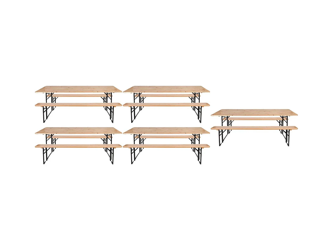 Ensemble table et banc de jardin Brasseur Lot de 5