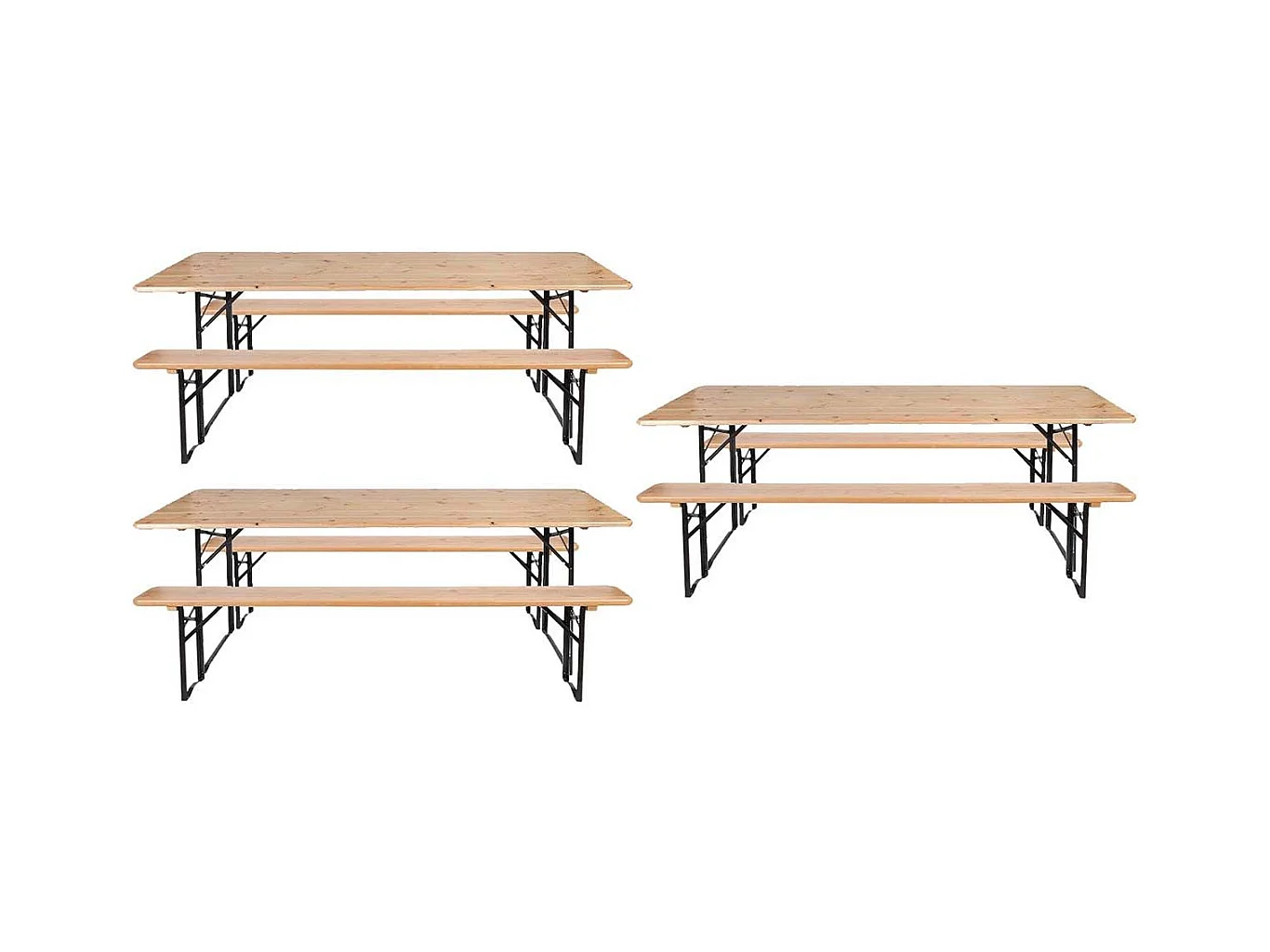 Ensemble table et banc de jardin Brasseur Lot de 3