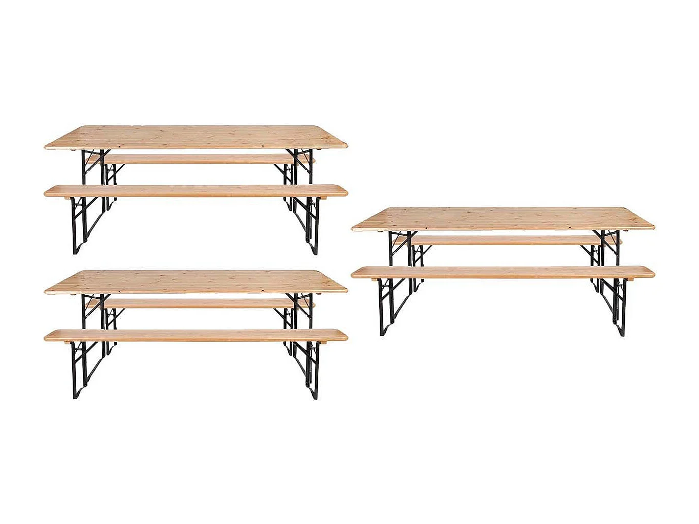 Ensemble table et banc de jardin Brasseur Lot de 3