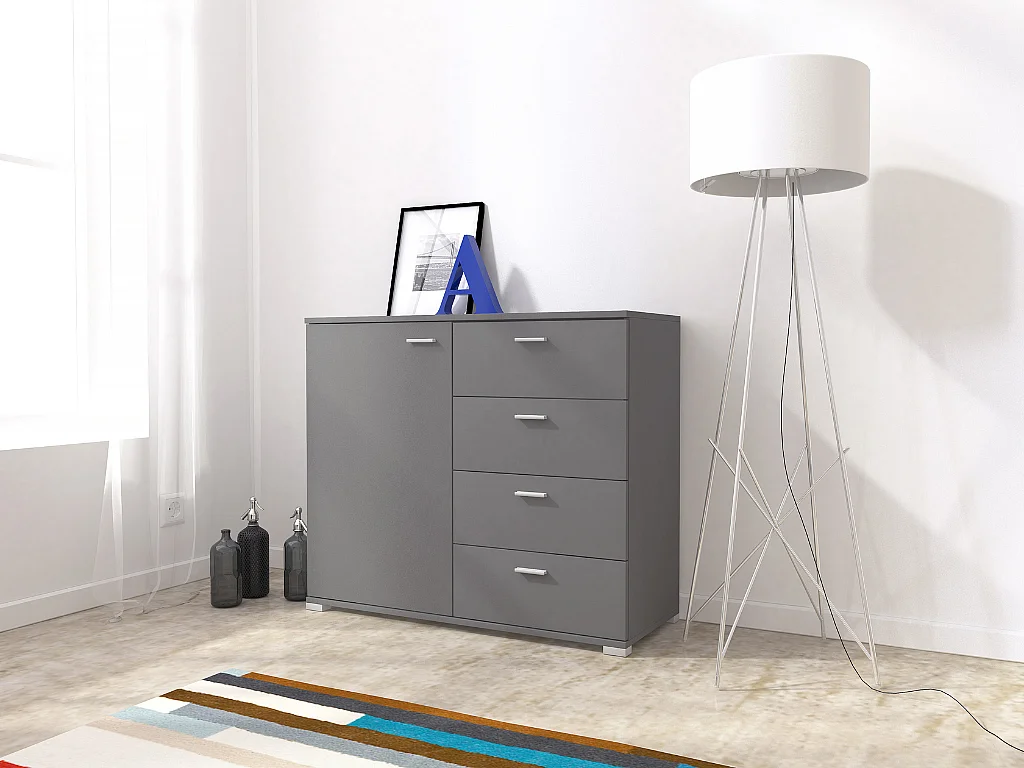 Cómoda AMBIHOME KODA 02 Grafite 100x40x85cm