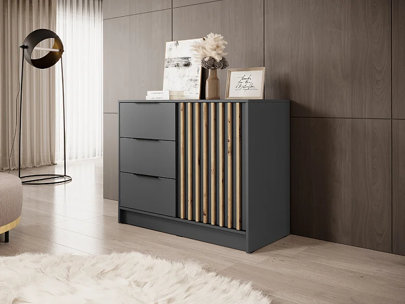 Cómoda AMBIHOME ELLY 01 Grafite 105x45x86cm