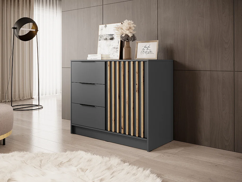 Cómoda AMBIHOME ELLY 01 Grafite 105x45x86cm