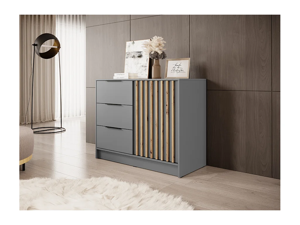 Cómoda AMBIHOME ELLY 01 Cinza 105x45x86cm