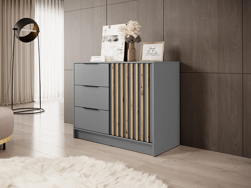 Cómoda AMBIHOME ELLY 01 Cinza 105x45x86cm