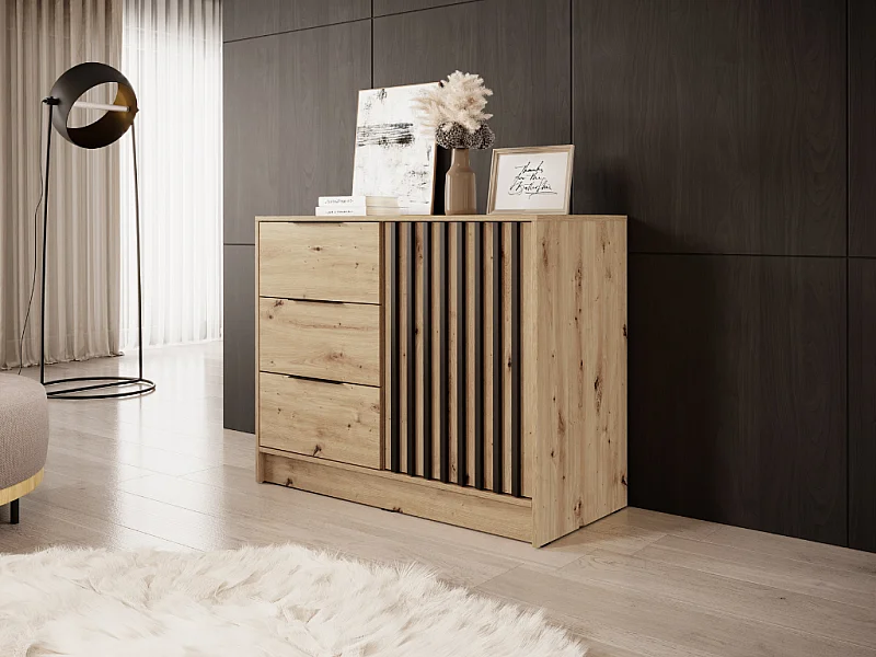 Cómoda AMBIHOME ELLY 01 Carvalho artesanal 105x45x86cm