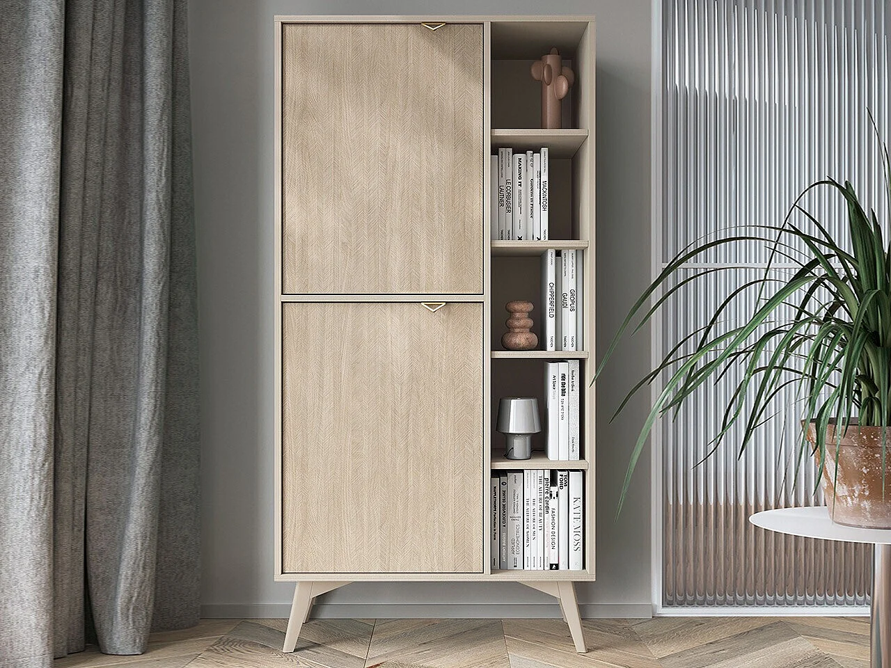 Estante AMBIHOME CHO - Bege, C80xP38xA160cm