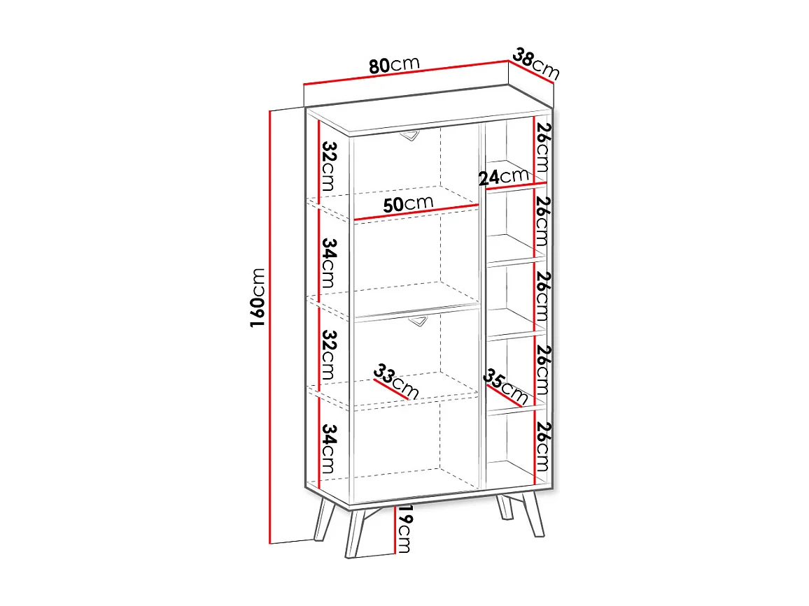 Estante AMBIHOME CHO - Bege, C80xP38xA160cm