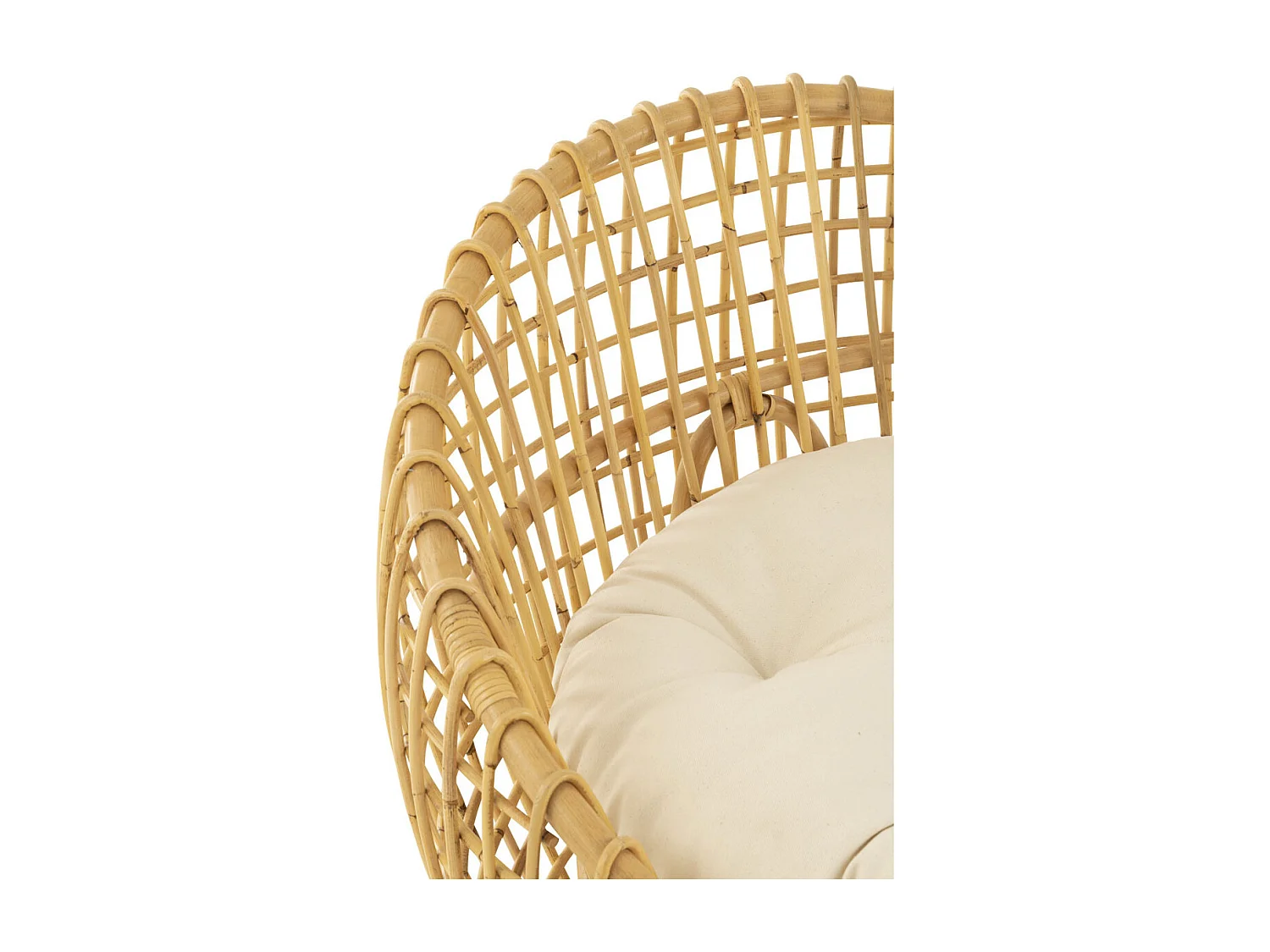 Fauteuil en Rotin & Coussin "Lise" 84cm Naturel