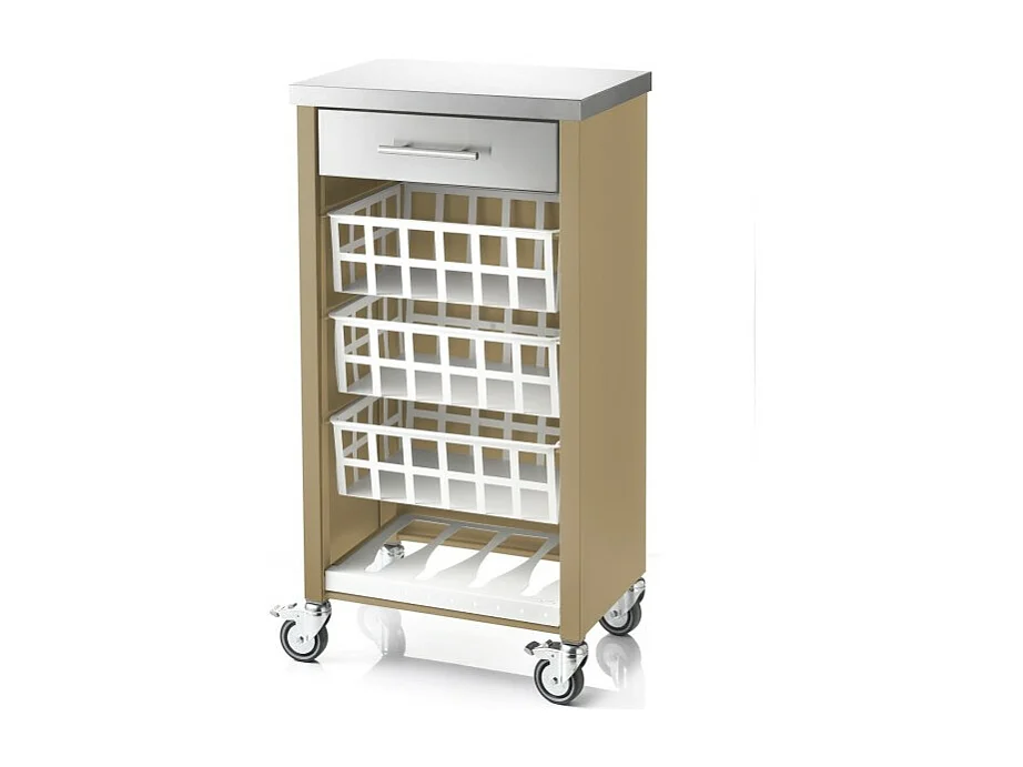 Carrito de cocina, carrito verdulero – Color Arena, Inox  -  93*48*34cm - MOHER