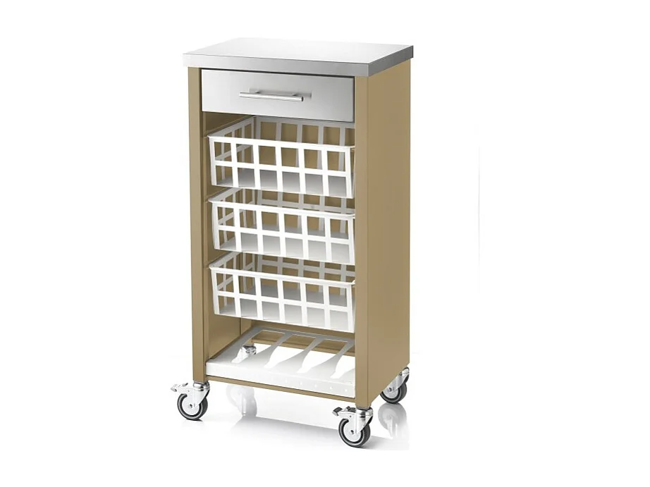 Carrito de cocina, carrito verdulero – Color Arena, Inox  -  93*48*34cm - MOHER