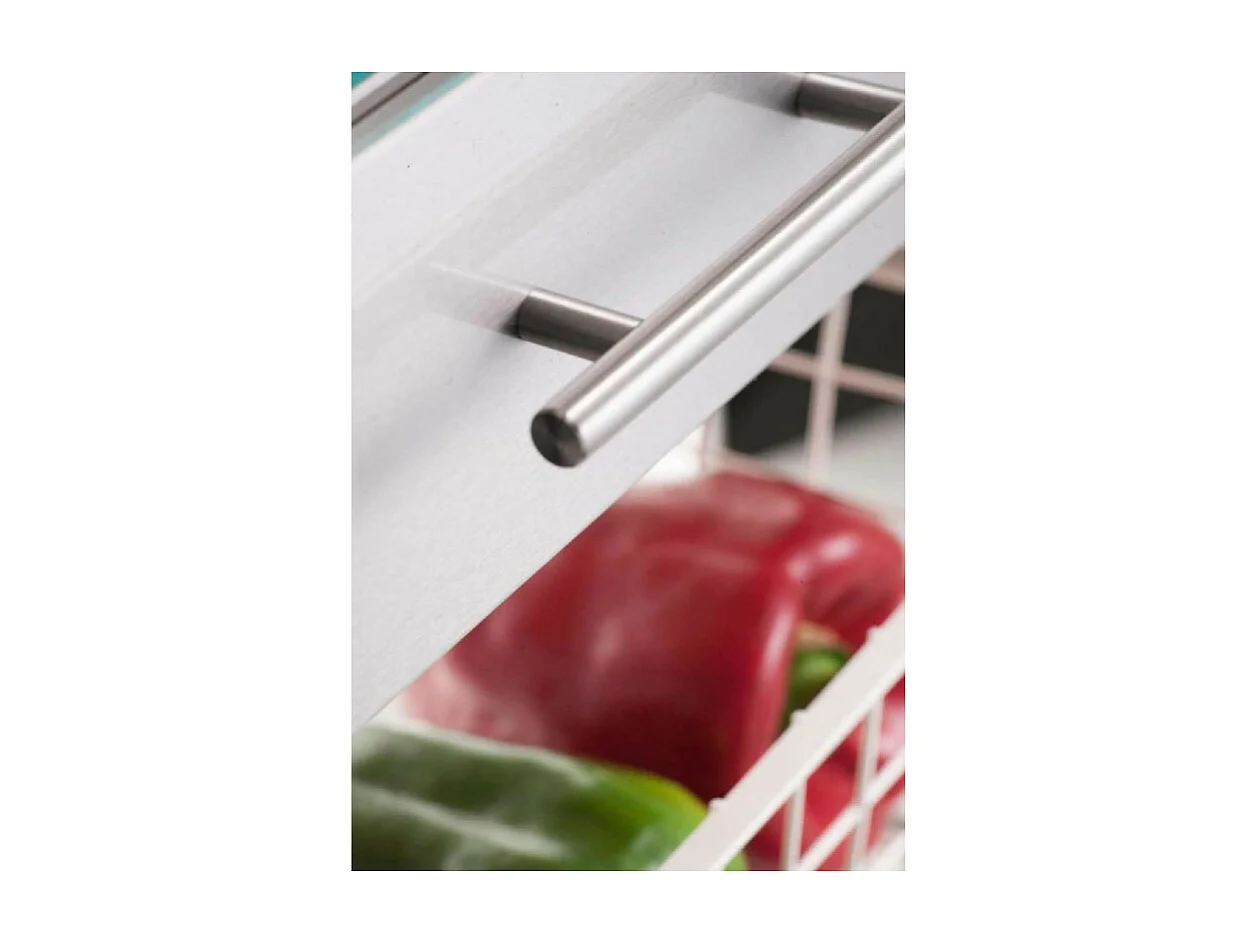 Desserte de cuisine sur roulettes - Blanc, Inox, Orme  -  91*48,5*34cm - ONDA