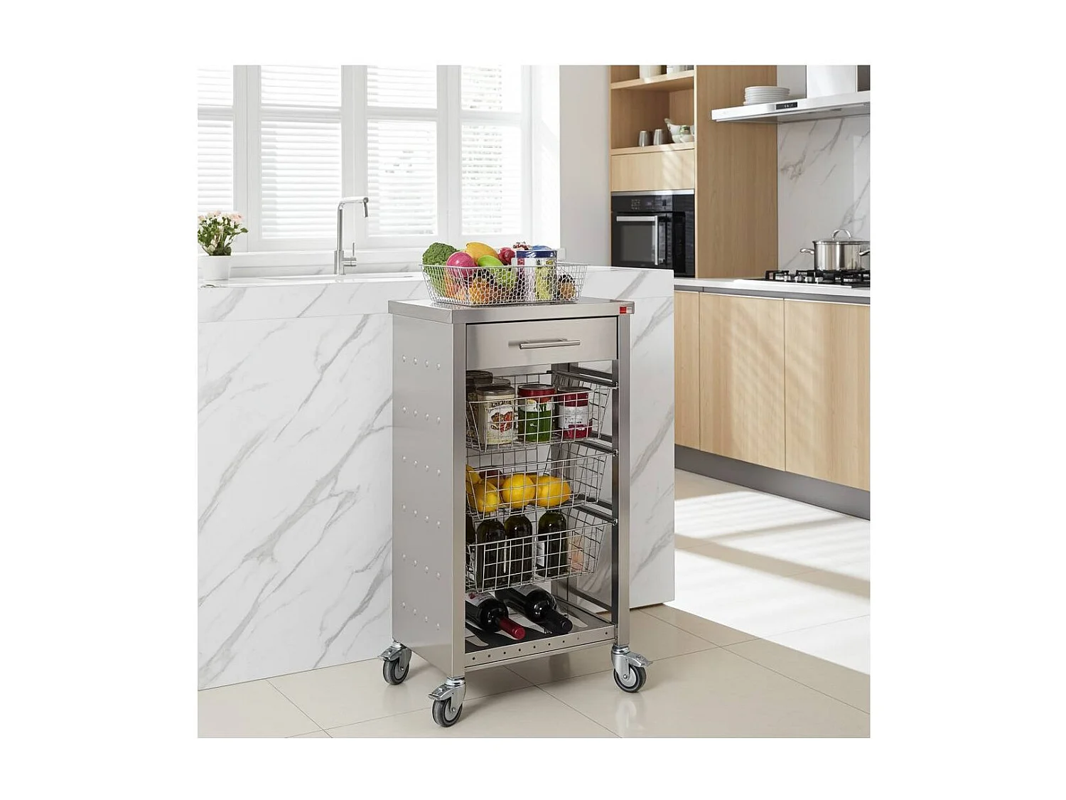 Carrello da cucina, carrello salvaspazio cucina - 93*48*33,5cm – OTTO INOX