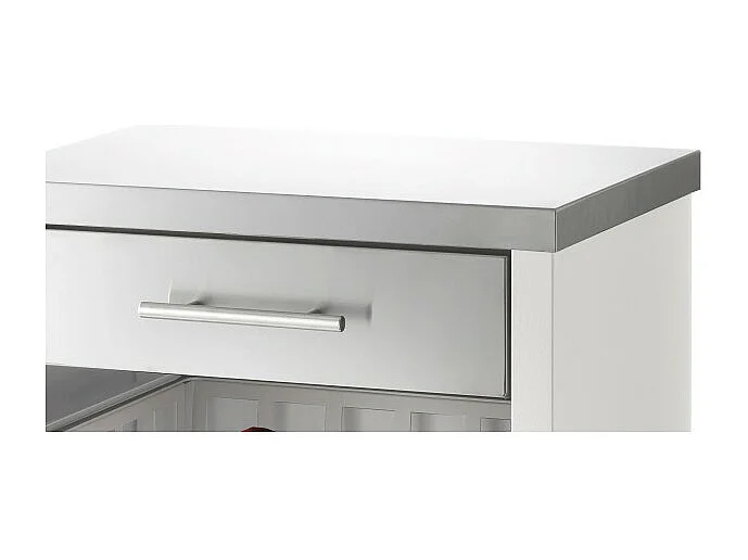 Carrello da cucina, Carrello con ruote portatutto - Bianco, Acciaio inox - 93*48*34cm - MOHER