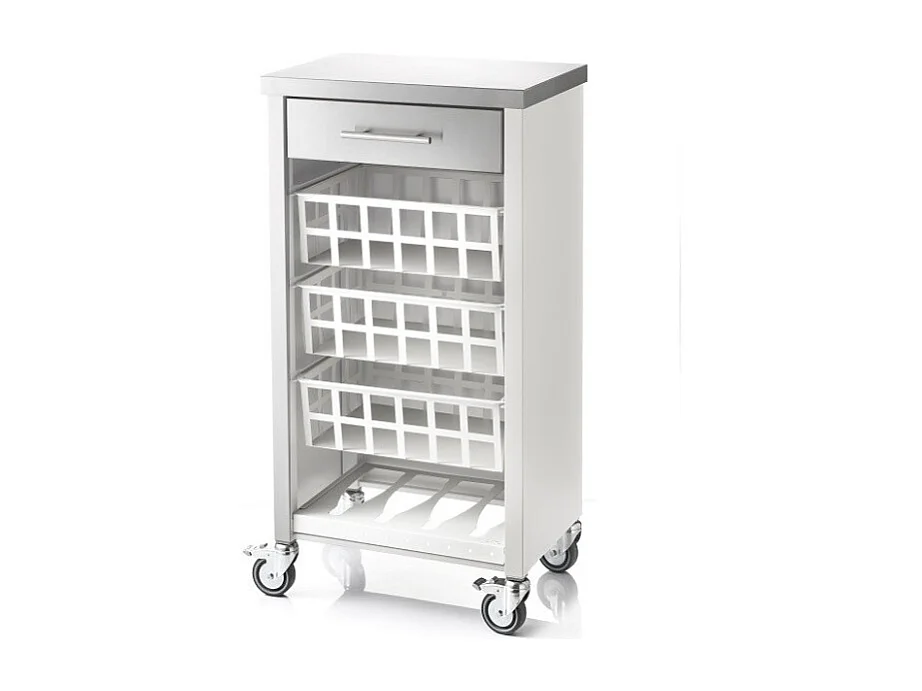 Desserte, chariot de cuisine – Blanc, Inox - 93*48*34cm - MOHER