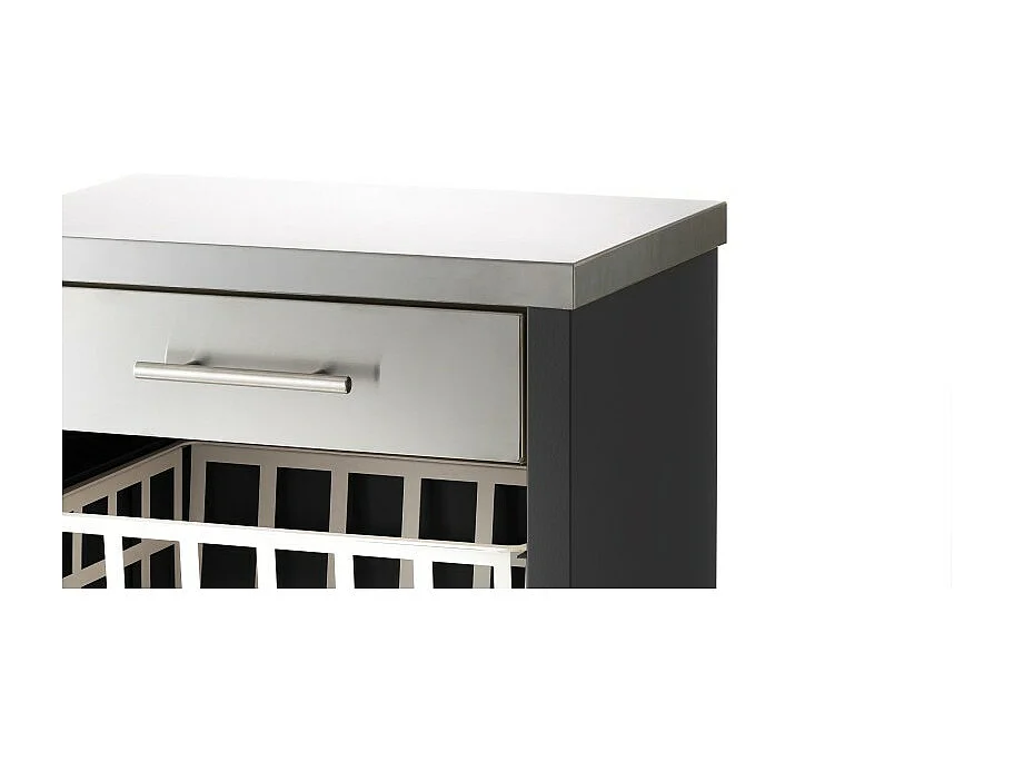 Carrito de cocina, carrito verdulero – Negro, Inox  -  93*48*34cm - MOHER