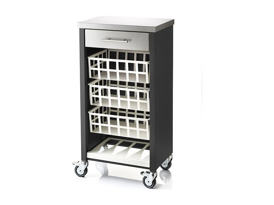 Desserte, chariot de cuisine – Noir, Inox  -  93*48*34cm - MOHER