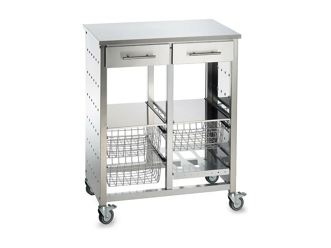 Großer Küchenwagen, sehr elegant und mit großem Fassungsvermögen 92*72,5*45,5cm – MALMÖ INOX