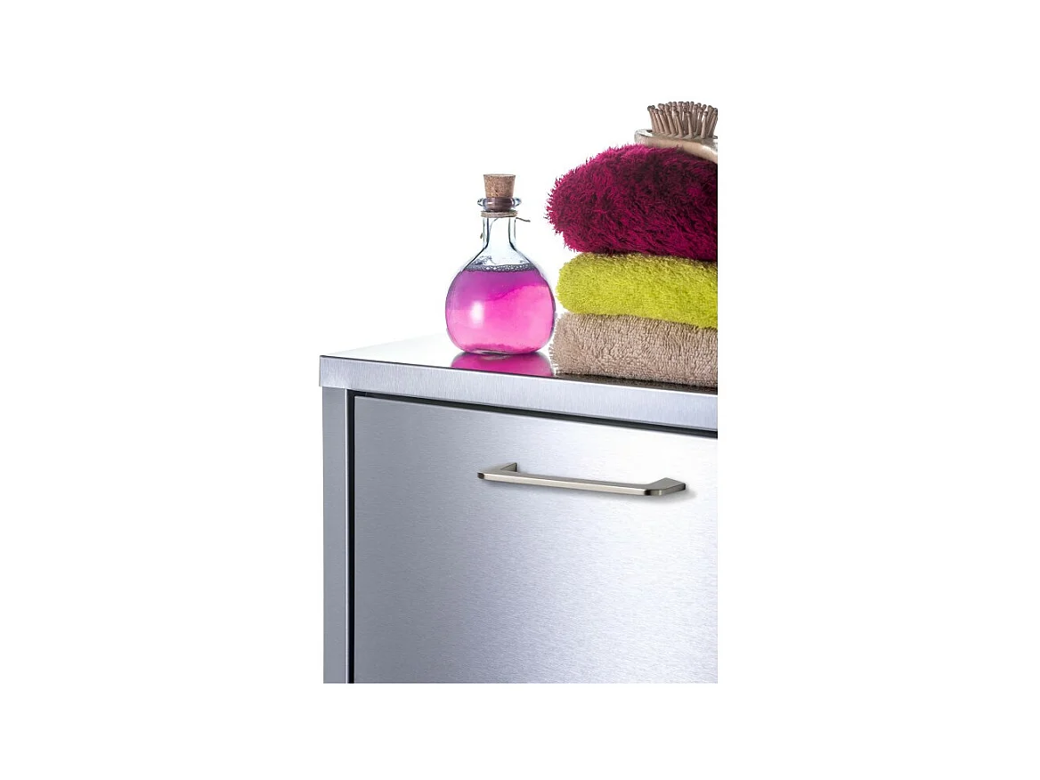 Wäschekorb mit Rollen, 2 Fächern - Edelstahl - 96*40*27 cm - TANGO