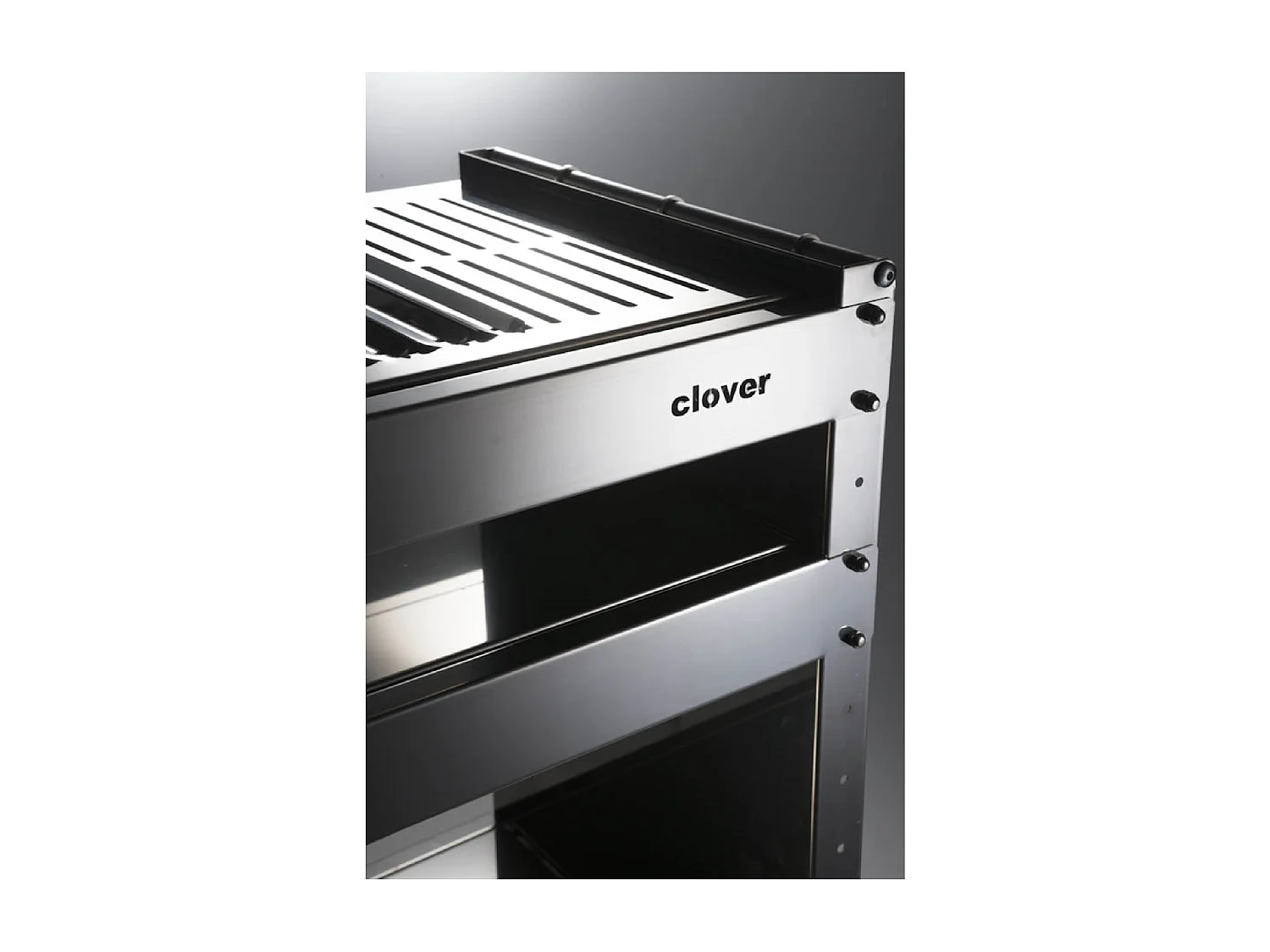 Barbecue a carbone con ruote, Struttura e Griglia in Acciaio Inox, 59 x 40,50 x 82 cm. CLOVER