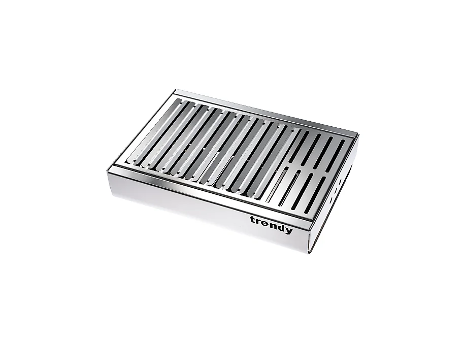 Holzkohle Tischgrill aus Edelstahl – Tragbarer Grill 44 x 29,5 x 12 cm - TRENDY