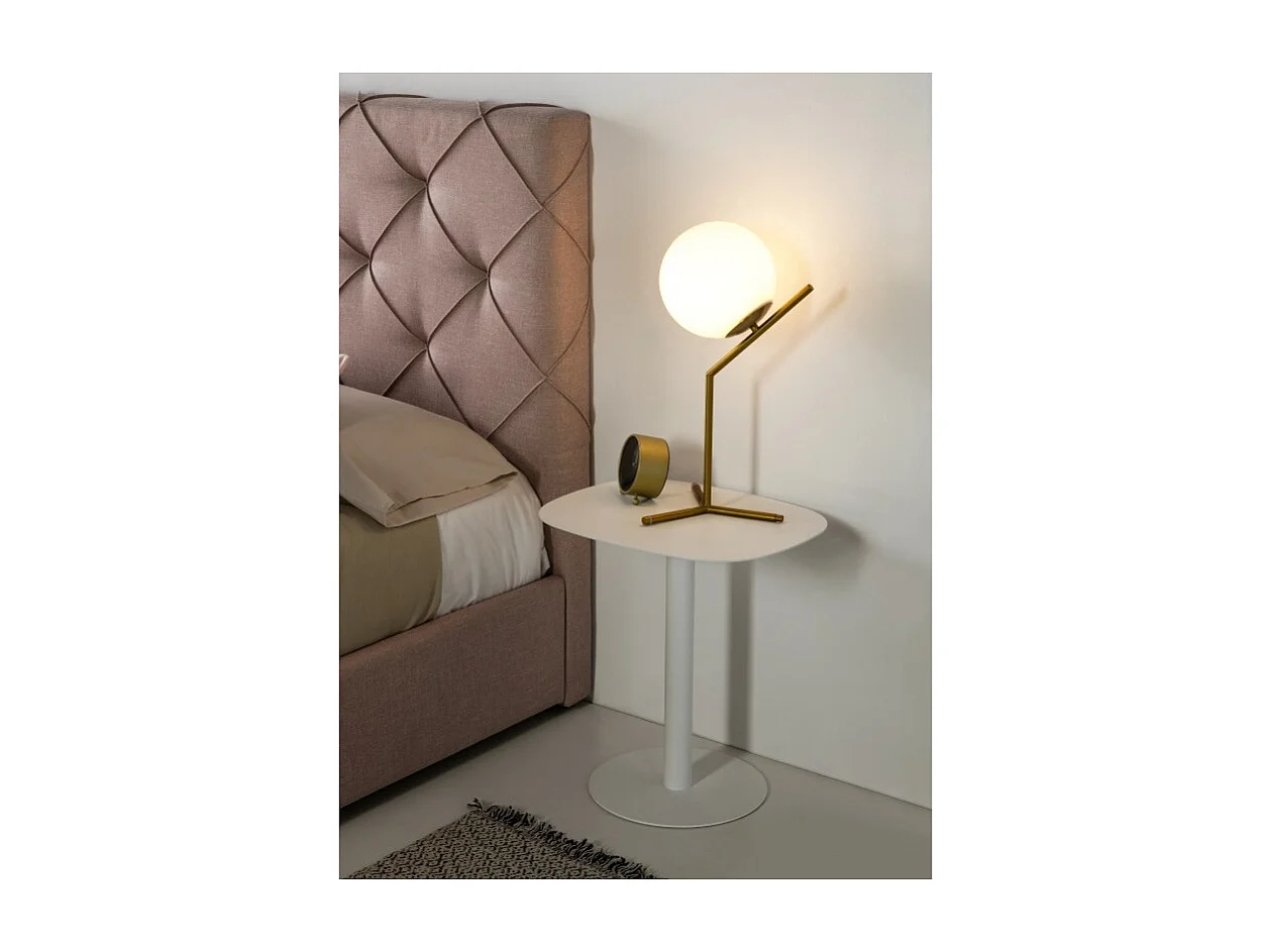 Beistelltisch, Couchtisch klein, Metall, skandinavisches Design, funktionell - Weiß - 51*49*38 cm - SKANDY