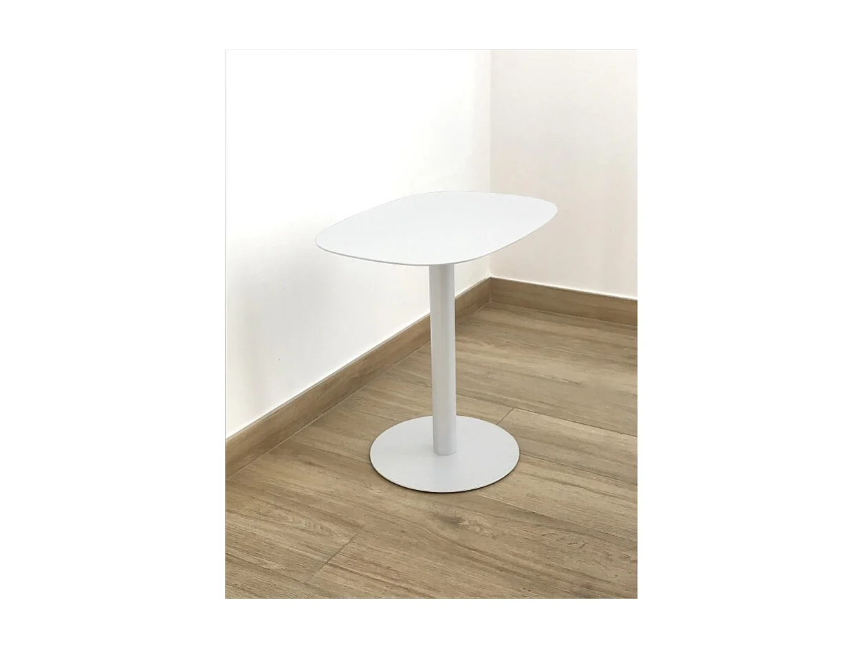 Beistelltisch, Couchtisch klein, Metall, skandinavisches Design, funktionell - Weiß - 51*49*38 cm - SKANDY