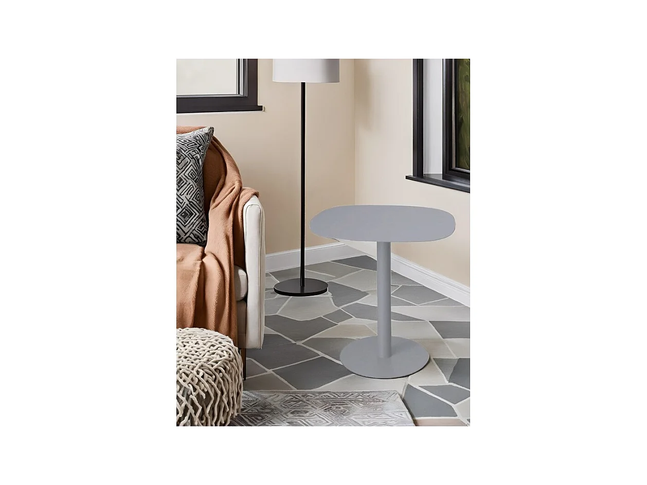 Table d'appoint, Table basse, Bout de canapé, Métal, Design scandinave, Fonctionnelle - Gris - 51*49*38 cm - SKANDY