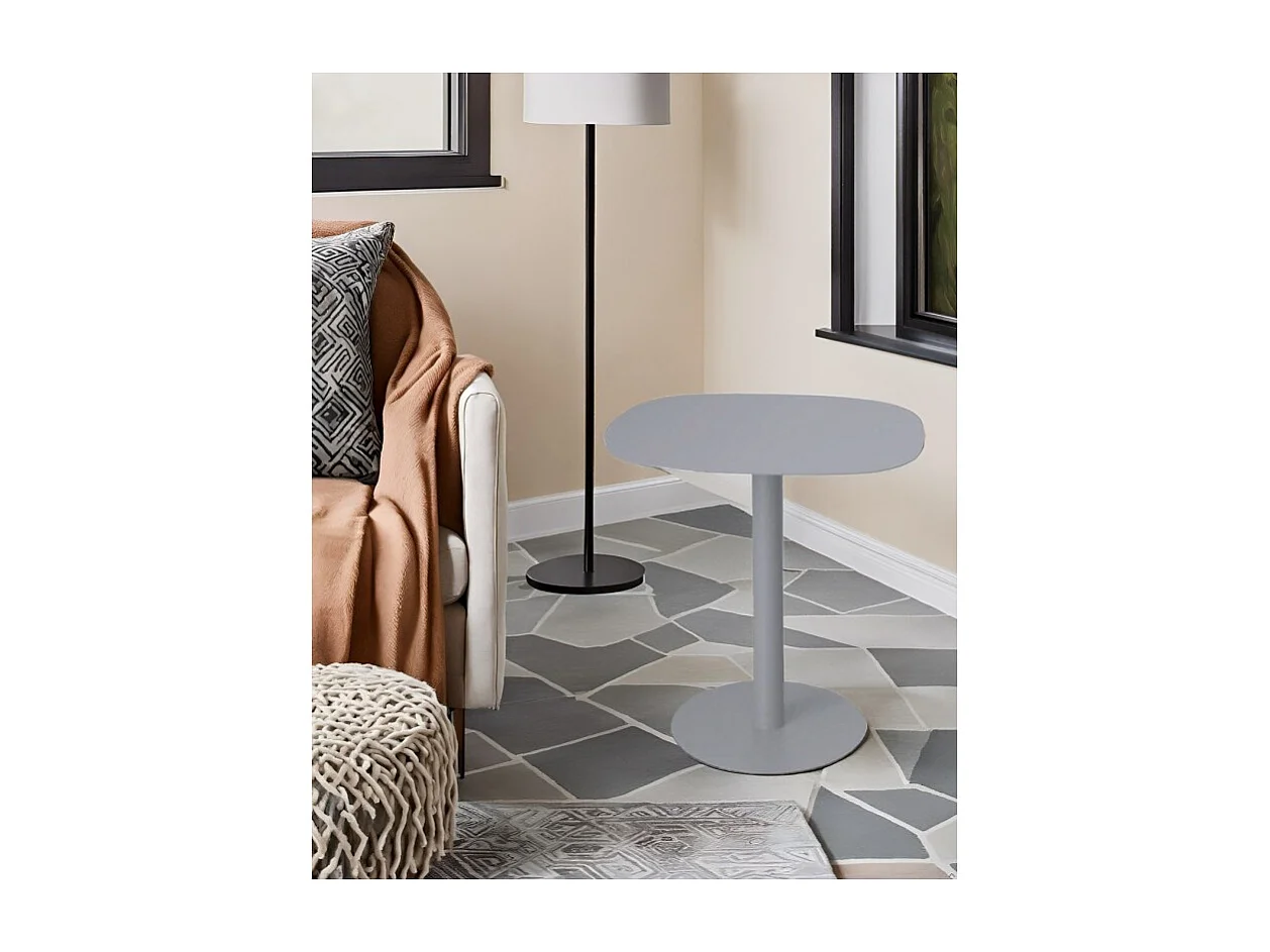 Mesita Auxiliar Salón, Metálica, Diseño Escandinavo, Funcional – Gris - 51*49*38 cm – SKANDY