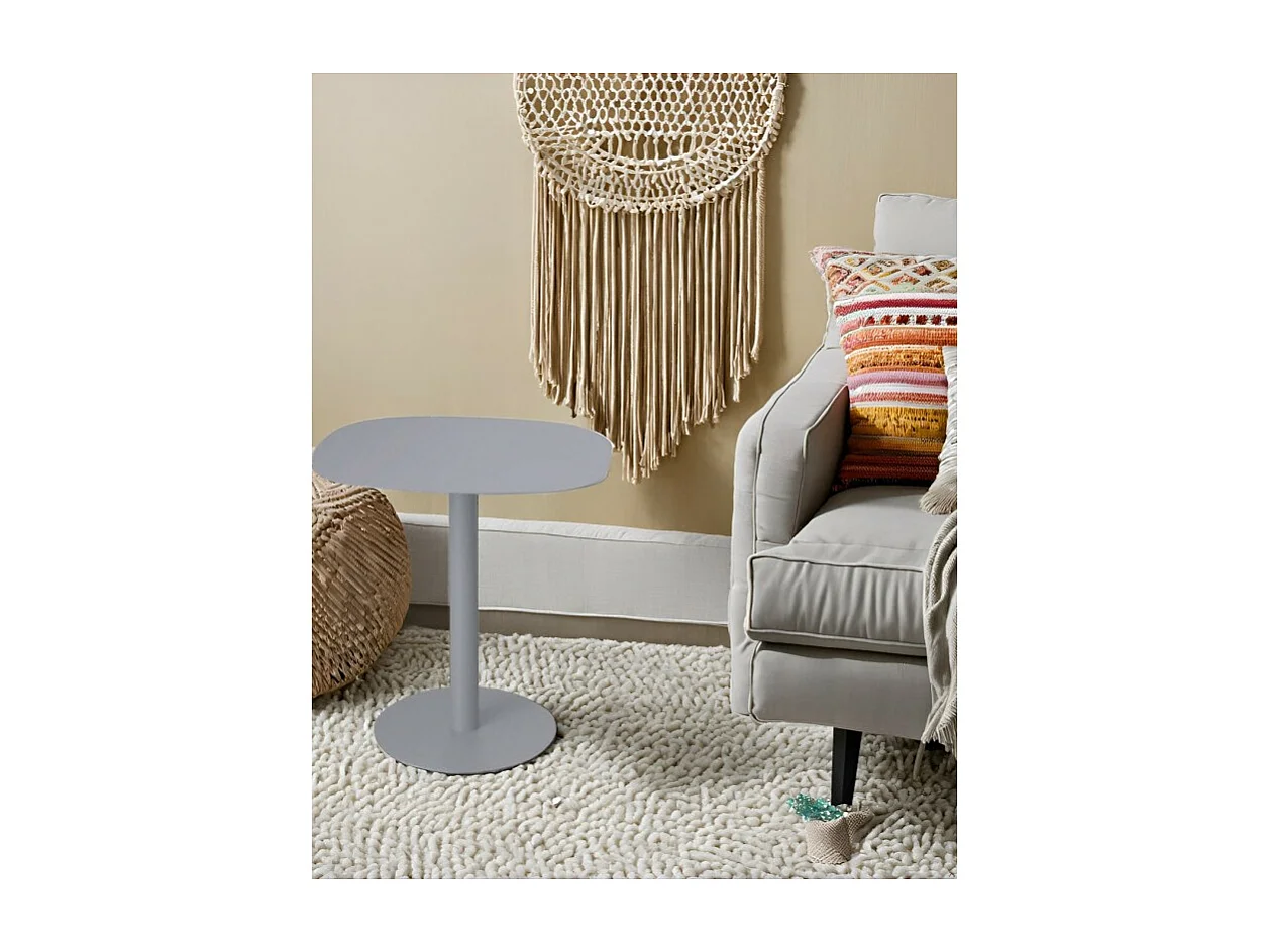 Mesita Auxiliar Salón, Metálica, Diseño Escandinavo, Funcional – Gris - 51*49*38 cm – SKANDY