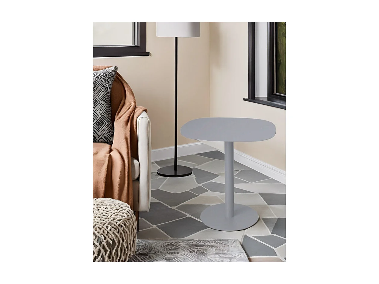 Tavolino da salotto, Tavolino da caffè, Metallo, Design scandinavo, Funzionale - Grigio - 51*49*38 cm - SKANDY