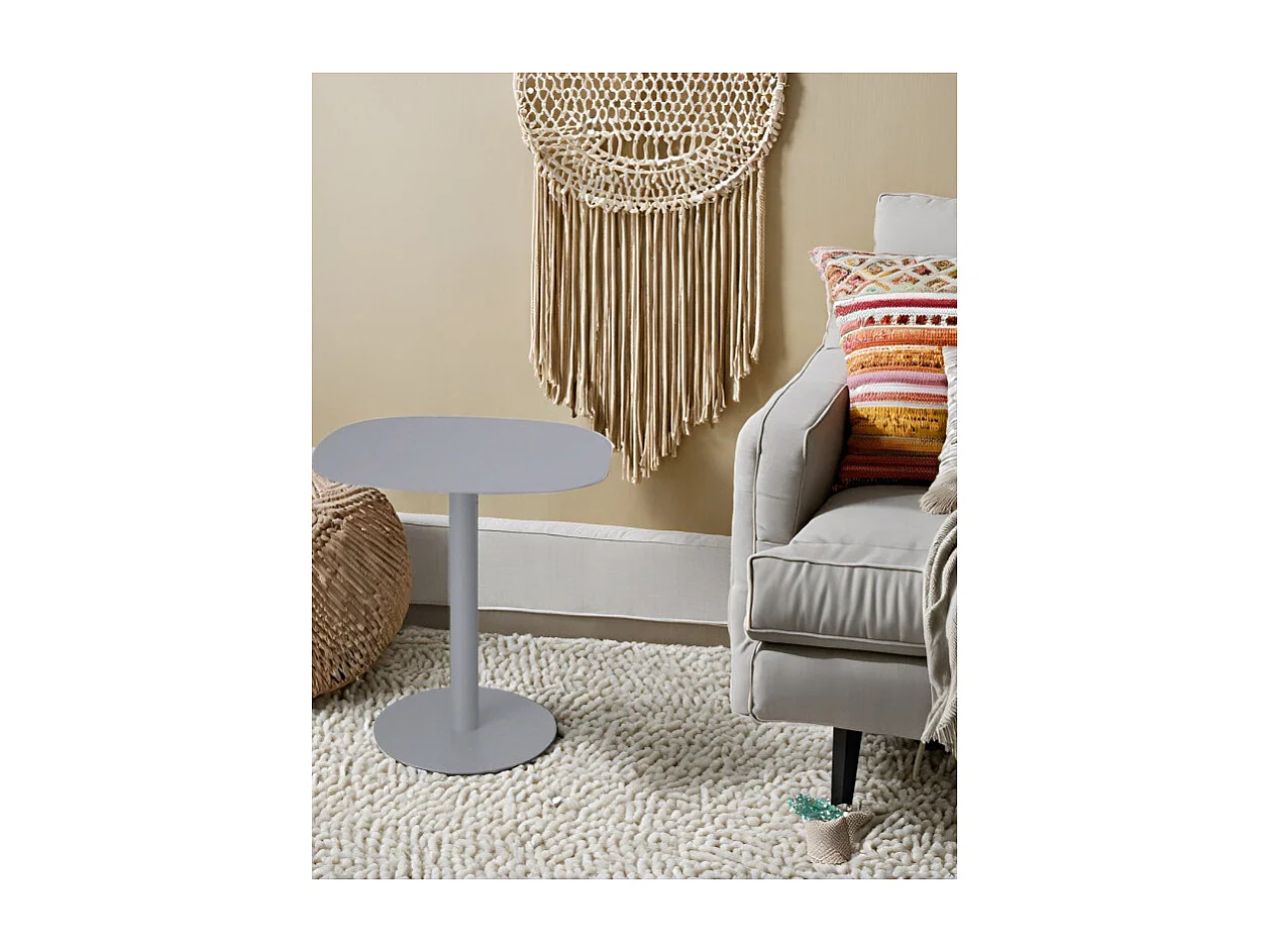 Tavolino da salotto, Tavolino da caffè, Metallo, Design scandinavo, Funzionale - Grigio - 51*49*38 cm - SKANDY