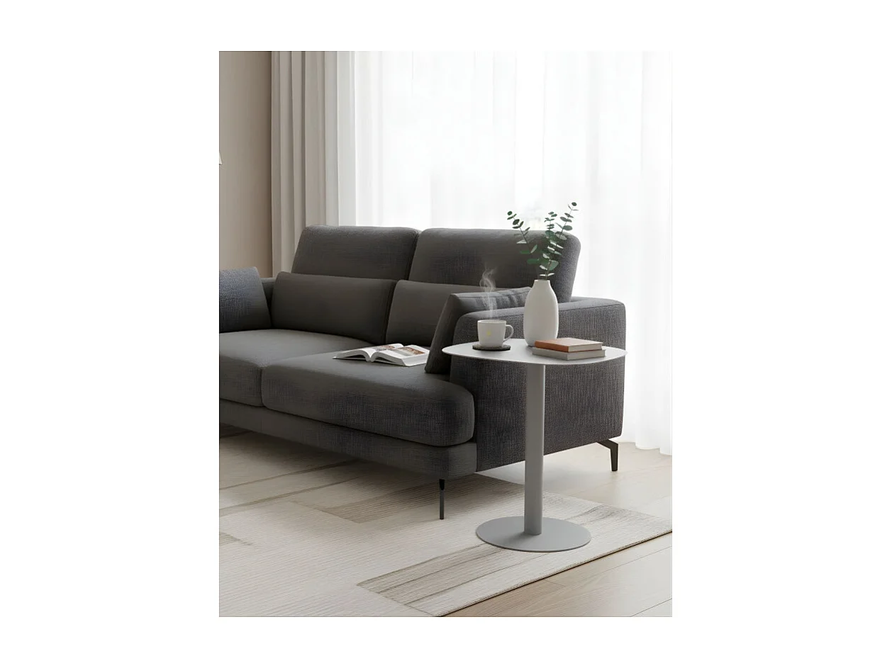 Beistelltisch, Couchtisch klein, Metall, skandinavisches Design, funktionell - Grau - 51*49*38 cm - SKANDY