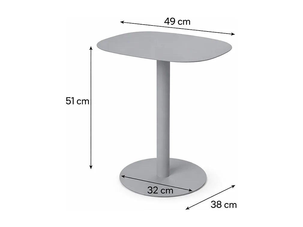 Beistelltisch, Couchtisch klein, Metall, skandinavisches Design, funktionell - Grau - 51*49*38 cm - SKANDY