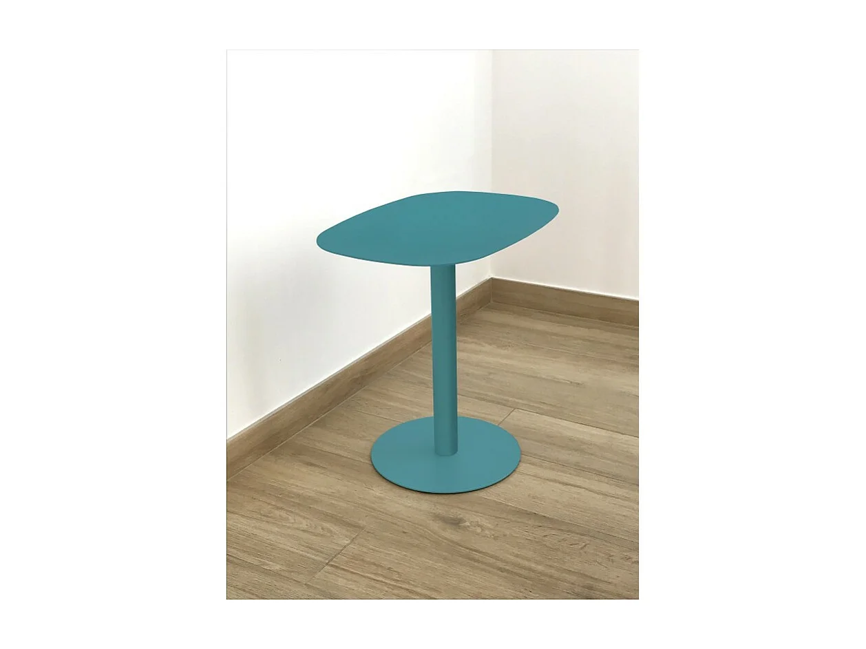 Beistelltisch, Couchtisch klein, Metall, skandinavisches Design, funktionell - Türkis - 51*49*38 cm - SKANDY