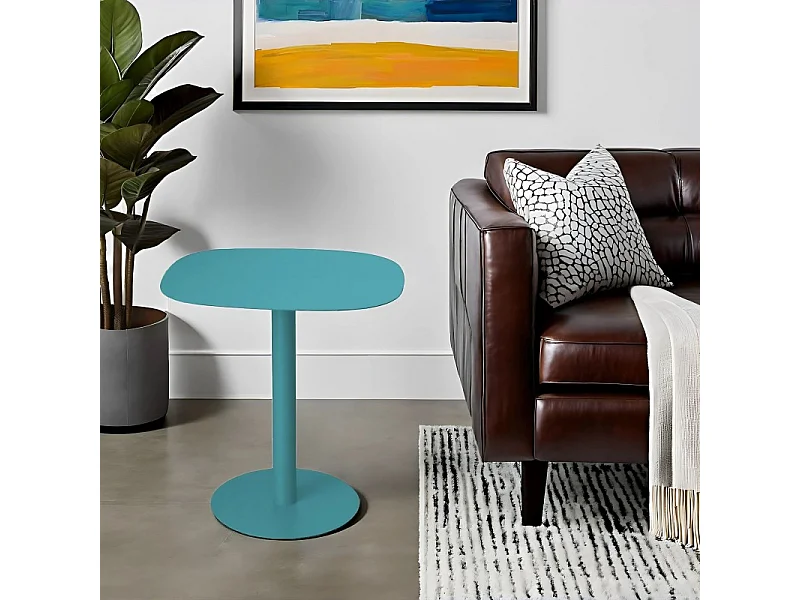 Beistelltisch, Couchtisch klein, Metall, skandinavisches Design, funktionell - Türkis - 51*49*38 cm - SKANDY