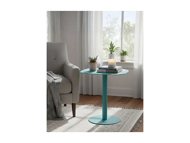Tavolino da salotto, Tavolino da caffè, Metallo, Design scandinavo, Funzionale - Turchese - 51*49*38 cm - SKANDY