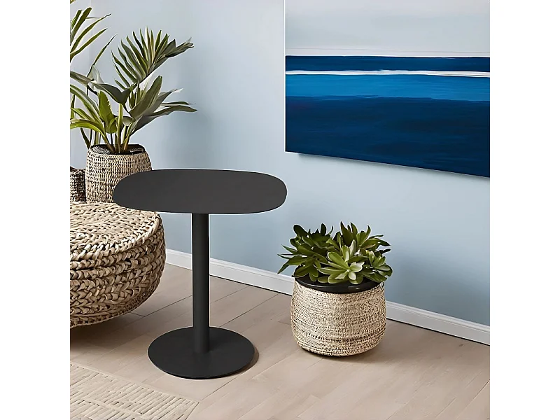 Beistelltisch, Couchtisch klein, Metall, skandinavisches Design, funktionell - Schwarz - 51*49*38 cm - SKANDY