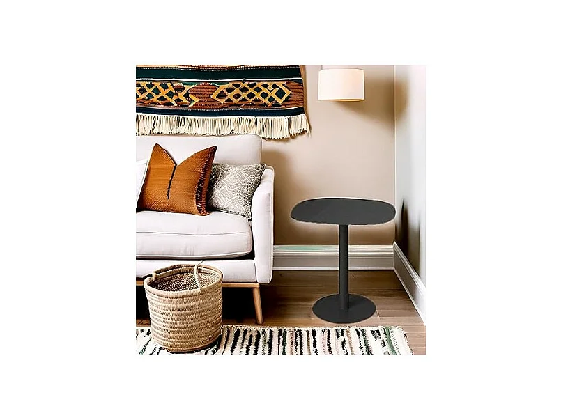 Table d'appoint, Table basse, Bout de canapé, Métal, Design scandinave, Fonctionnelle - Noir - 51*49*38 cm - SKANDY