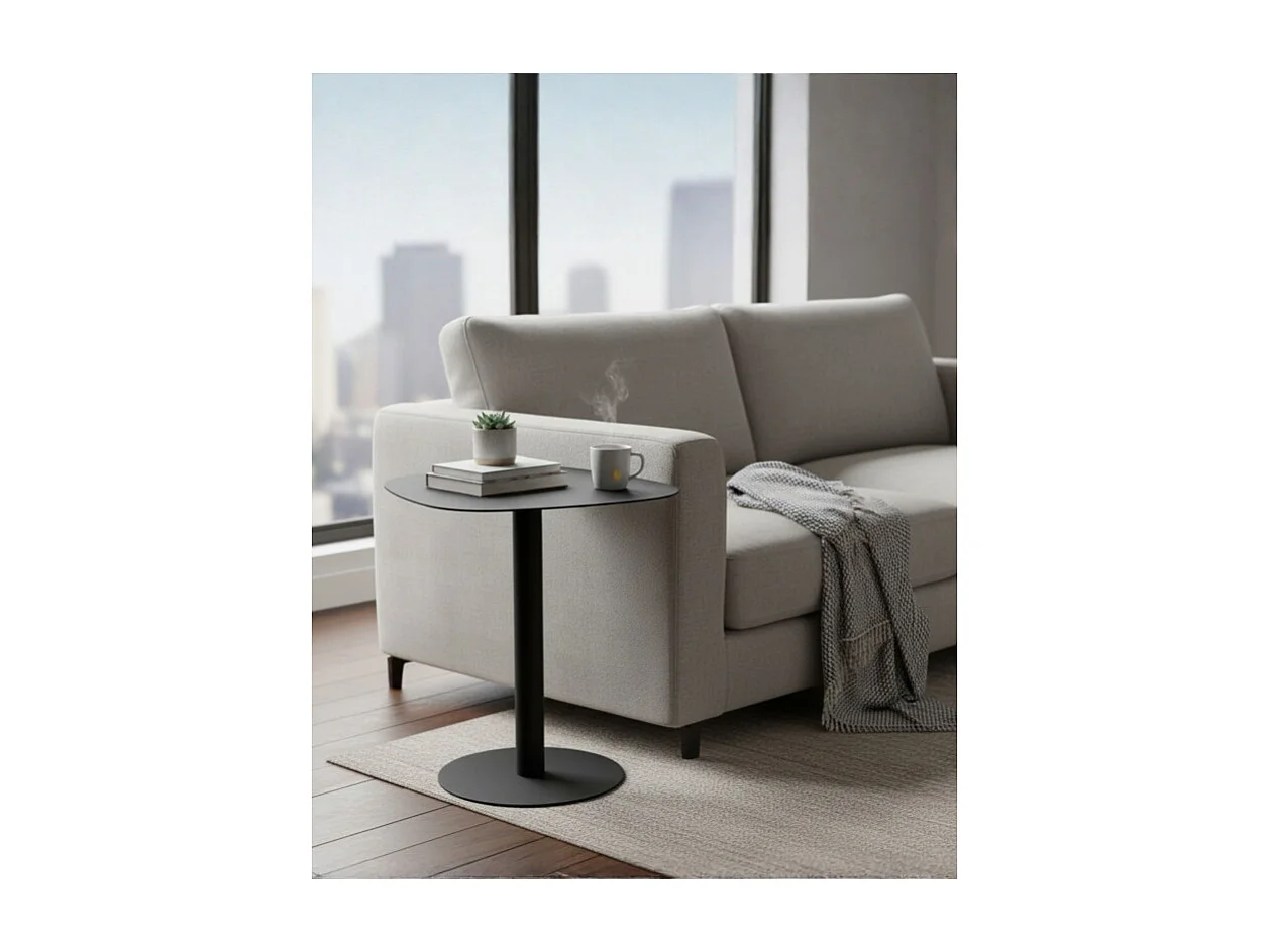 Table d'appoint, Table basse, Bout de canapé, Métal, Design scandinave, Fonctionnelle - Noir - 51*49*38 cm - SKANDY