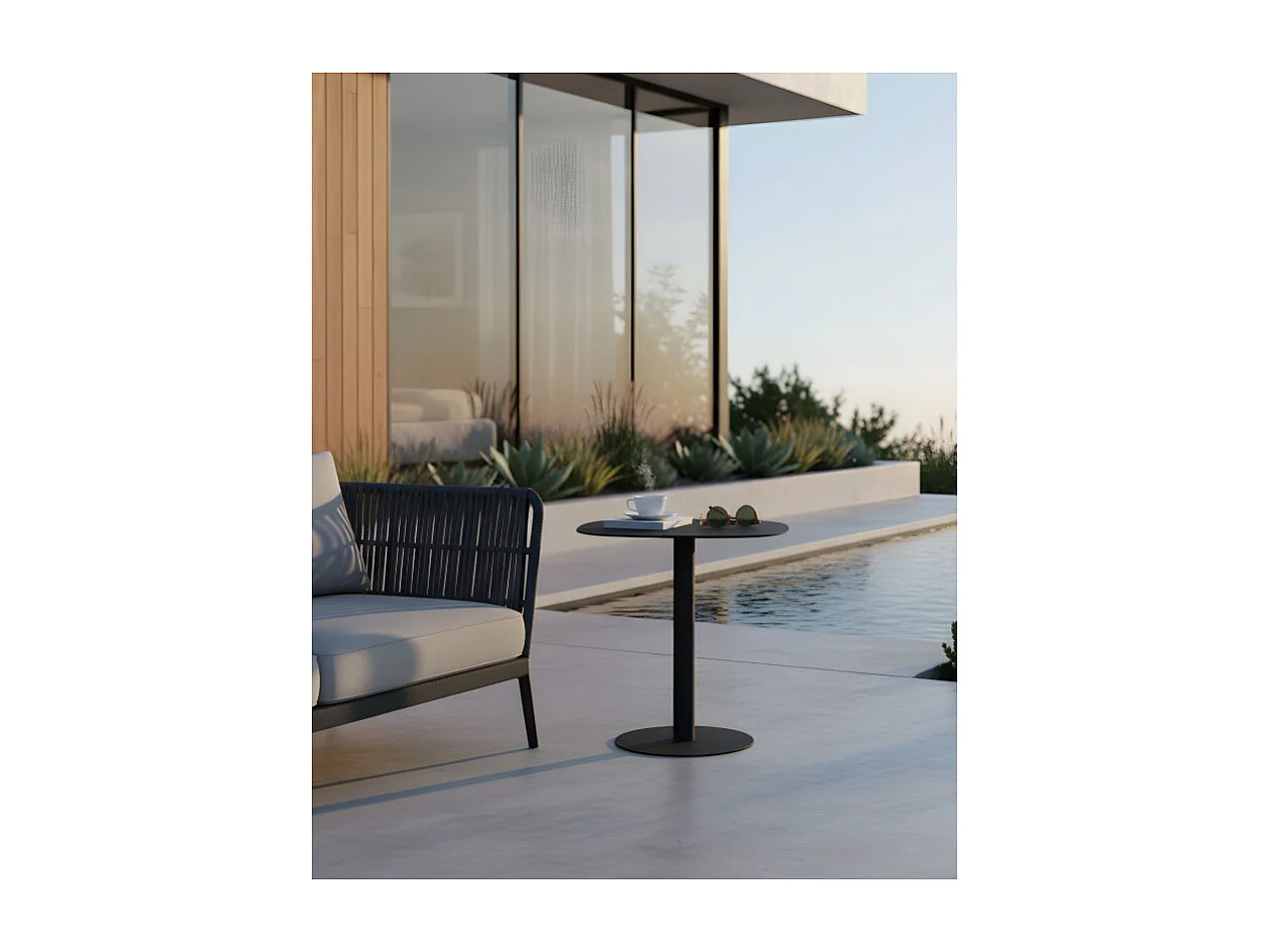 Table d'appoint, Table basse, Bout de canapé, Métal, Design scandinave, Fonctionnelle - Noir - 51*49*38 cm - SKANDY