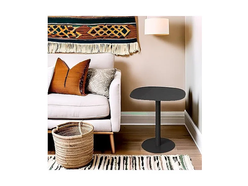 Beistelltisch, Couchtisch klein, Metall, skandinavisches Design, funktionell - Schwarz - 51*49*38 cm - SKANDY